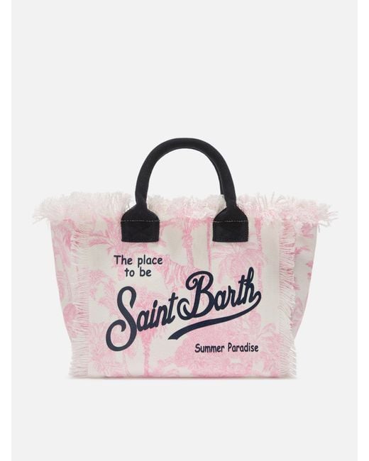 Mc2 Saint Barth Pink Colette Canvas Bag With Toile De Jouy Print __Single__