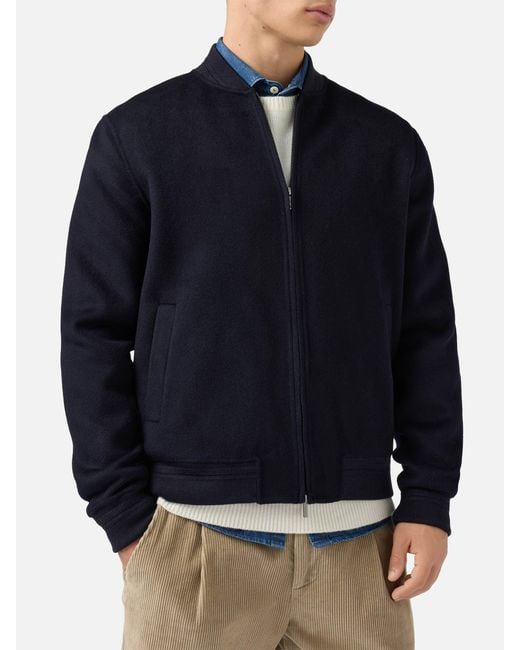 Mc2 Saint Barth Blue Unlined Camden Wool Bomber Jacket for men
