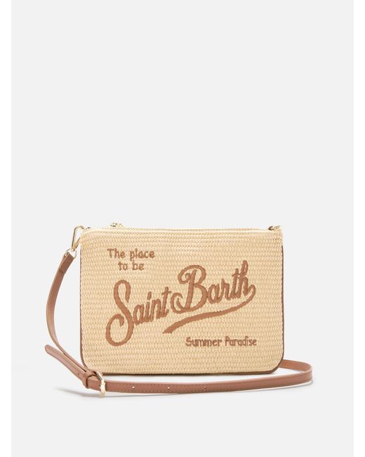 Mc2 Saint Barth Natural Parisienne Solid Pouch With Embroidered Logo And Removable Strap Pochette