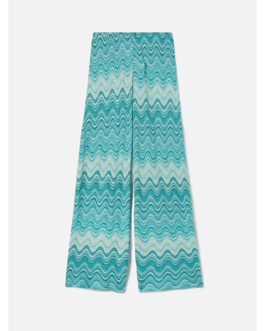 Mc2 Saint Barth Blue Aqua Amalia Degradé Raschel Long Trousers Pant