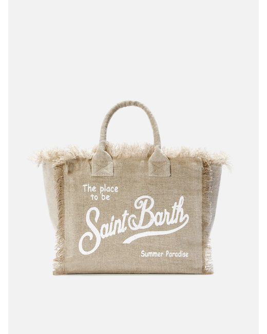 Mc2 Saint Barth Natural Solid Linen Colette Bag
