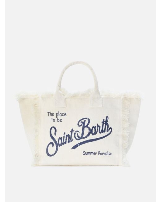 Mc2 Saint Barth White Solid Linen Colette Bag