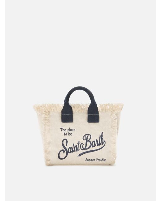 Mc2 Saint Barth Multicolor Canvas Vanity Mini Bag With Details