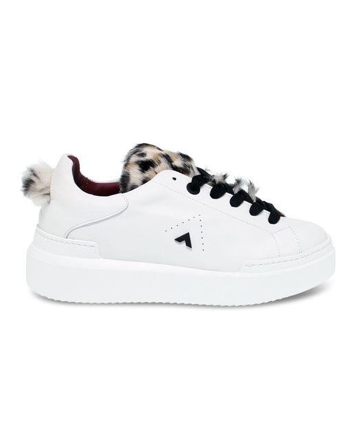 ED PARRISH White WEISSE LEDER-SNEAKERS