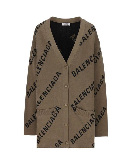 Balenciaga Other Materials Cardigan in Brown | Lyst UK