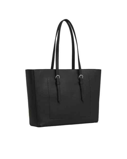 Calvin Klein Leather Tote in Black - Lyst