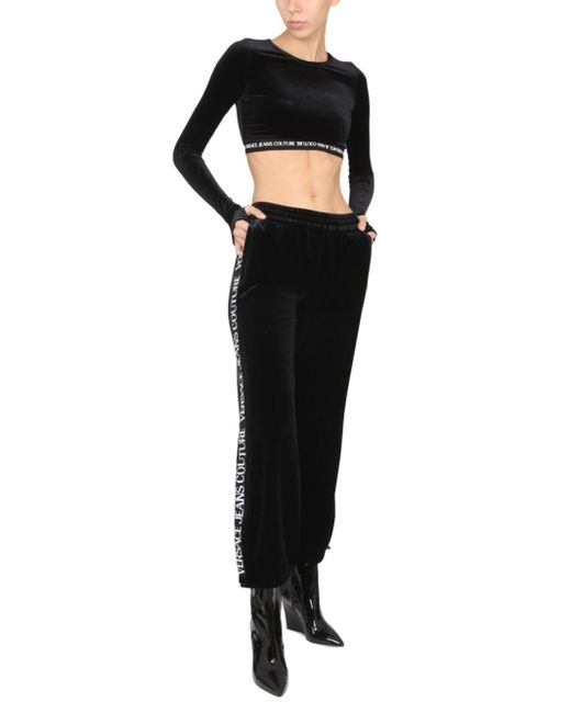 Versace Jeans Couture Pants With Logoed Band in Black | Lyst