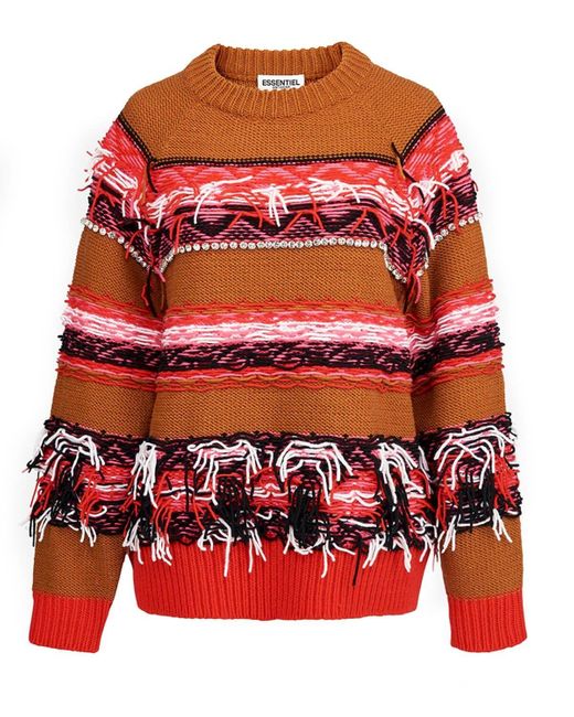 Essentiel Antwerp Brown Wolle sweater