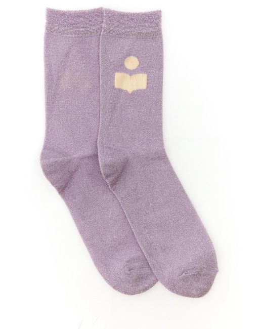 Isabel Marant Sock With Logo Embroidery in Purple | Lyst