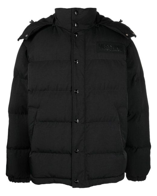 Moschino Doudoune À Patch Logo in Black for Men | Lyst