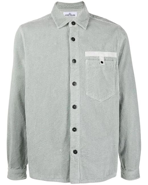 Stone Island Baumwolle Baumwolle hemd in Grau für Herren | Lyst DE