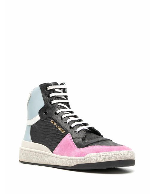 black and blue saint laurent sneakers