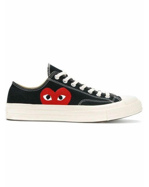 COMME DES GARÇONS PLAY Leather Play Converse Low-top Sneakers in Black ...