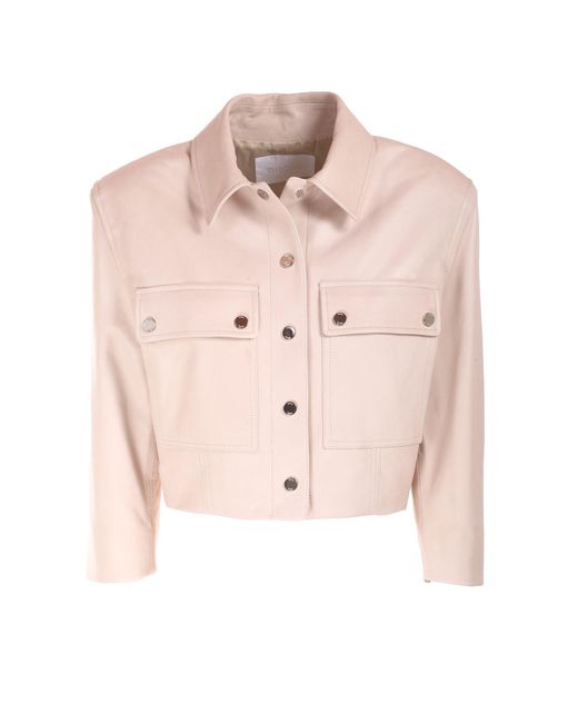 DROMe Leather Jacket in Pink | Lyst