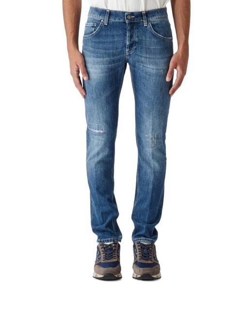 Herren Bekleidung Jeans Jeans mit Gerader Passform Dondup Denim Andere materialien jeans in Blau für Herren 