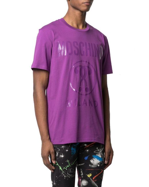 Moschino Baumwolle T-Shirt mit Logo-Print in Lila für Herren - Sparen Sie  37% - Lyst