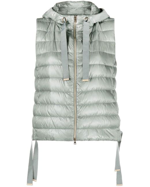 Herno Hooded Padded Gilet in Blue Lyst