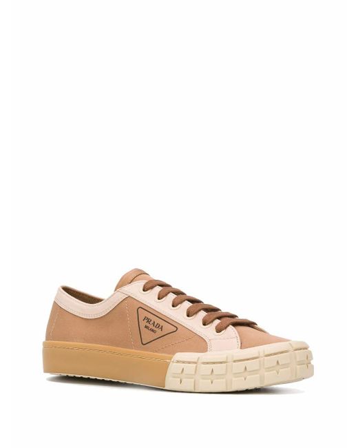 Prada Logo Lace-up Sneakers in Brown for Men | Lyst Canada