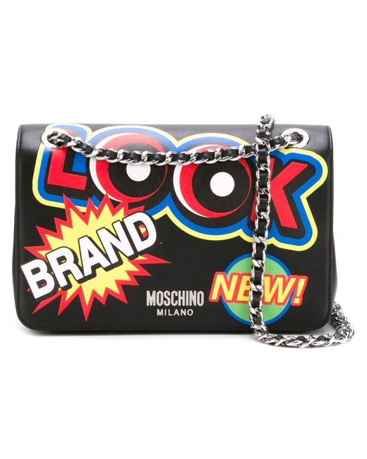 Moschino Black Leather Shoulder Bag Lyst