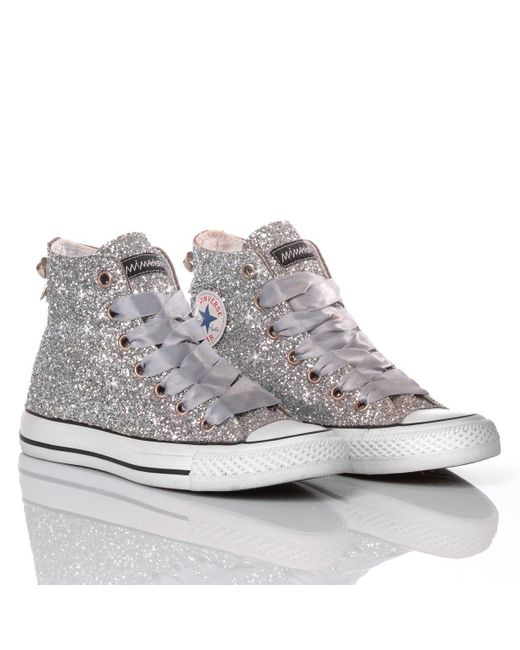 Converse Glitter Hi Top Sneakers in Silver (Metallic) - Save 38 ... Converse Glitter Hi Top Sneakers in Silver (Metallic) - Save 38 ...