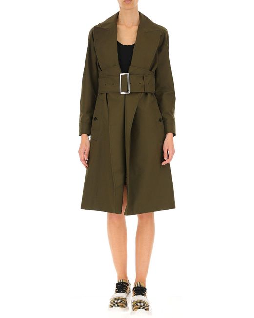 Burberry Baumwolle Mantel für Damen in Grün - Sparen Sie 39% - Lyst