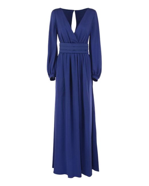 Max Mara Tasca Silk Dress in Blue Lyst