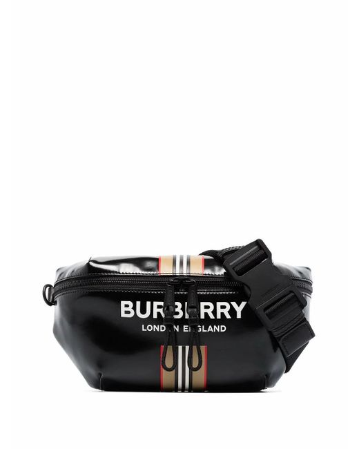 Burberry Black Bauchtasche "Sonny" mit -Logo und Streifendetail