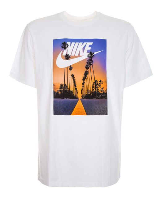 Nike Graphic Palm Tree Logo T Shirt in White for Men | Lyst Australia