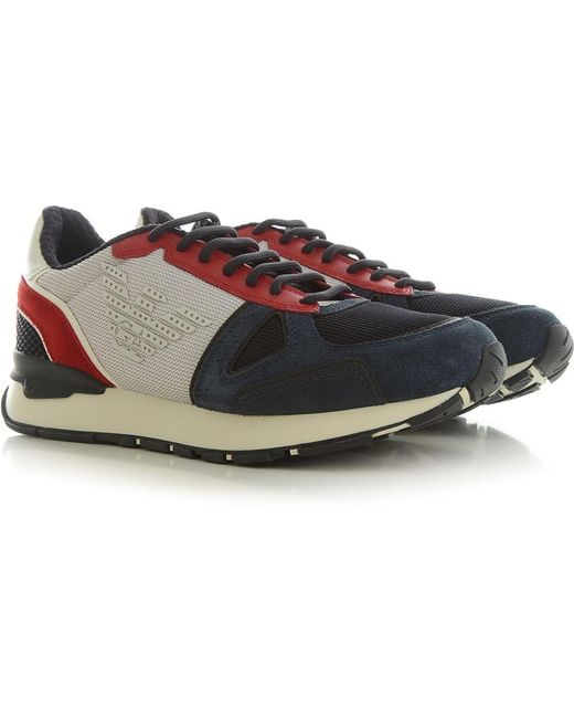 blue armani trainers