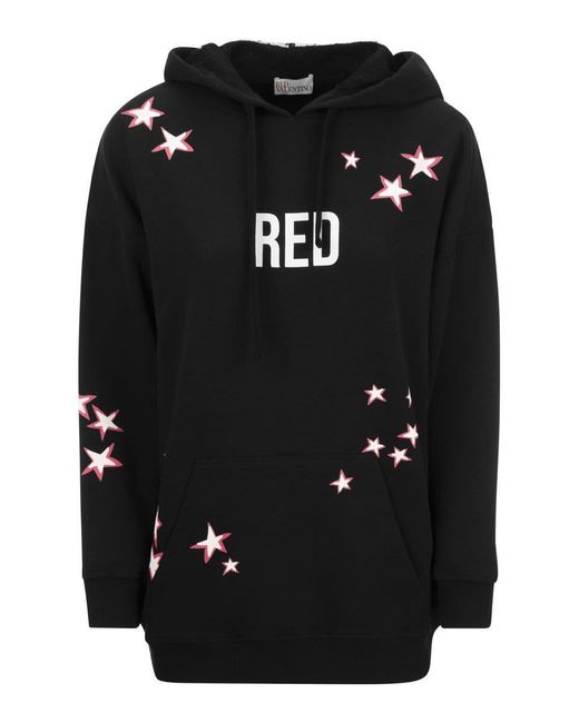 RED Valentino Cotton Sweatshirt in Black | Lyst