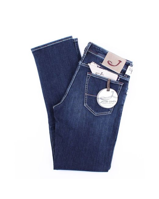 $700 Jacob Cohën Denim Blue Vintage Wash Jeans BL Slim 