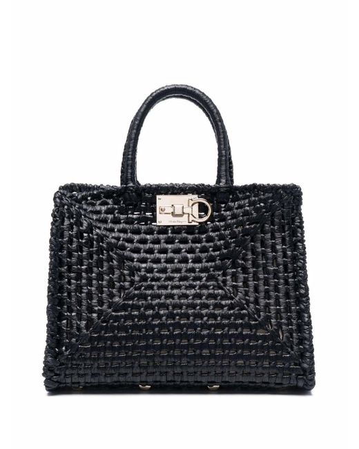 Borsa a mano cotone di Ferragamo in Nero | Lyst