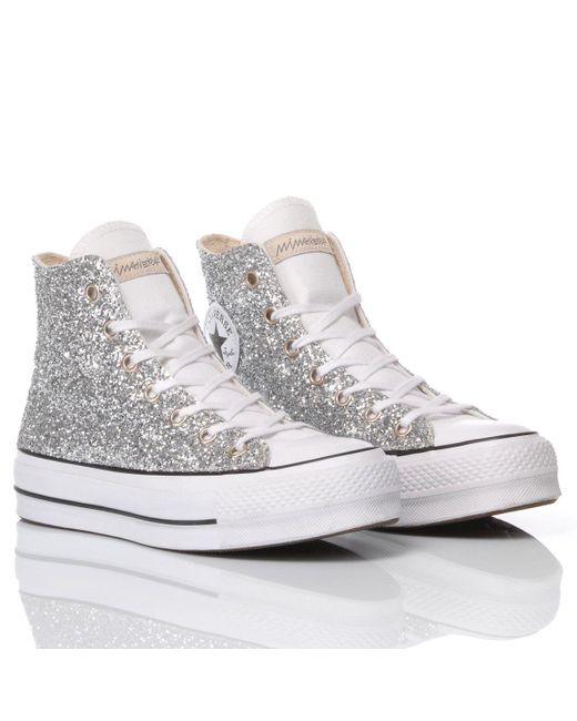 Converse Hi Top Sneakers in Silver (Metallic) - Save 35% | Lyst Australia