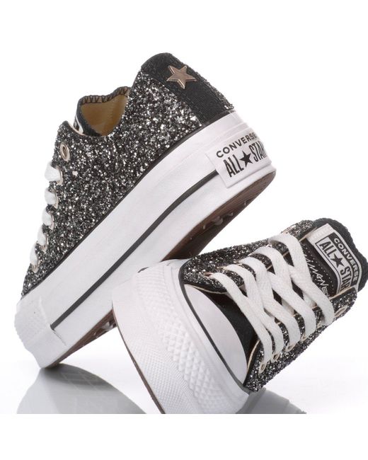 black glitter converse platform