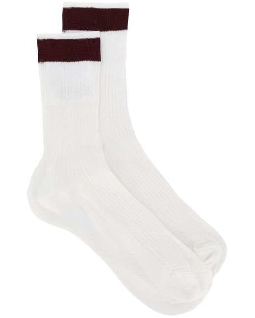 Valentino Silk Socks in White - Lyst
