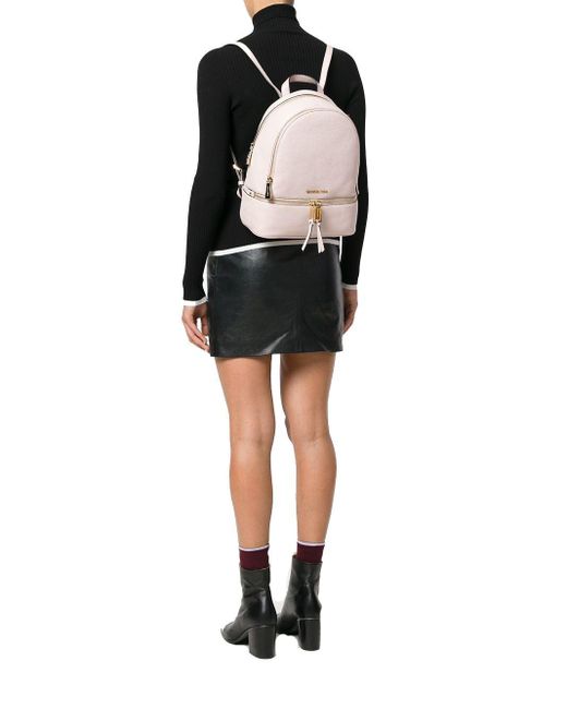 rhea zip small pebble leather backpack