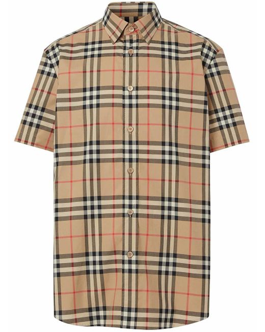 burberry check short sleeve shirt