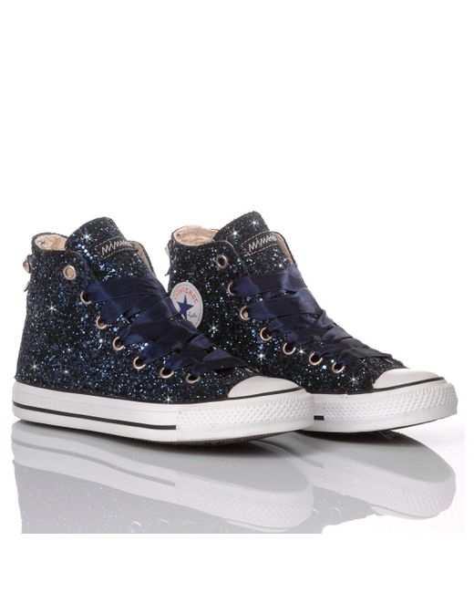 Converse Glitter Hi Top Sneakers in Blue | Lyst UK