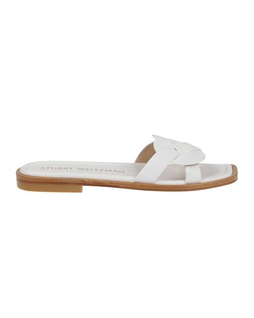 stuart weitzman sierra woven leather flat sandals