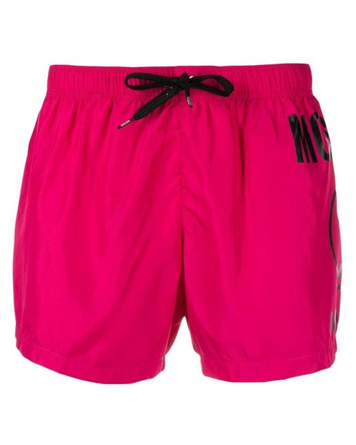 Moschino Logo-print Swim Shorts in Fuchsia (Pink) for Men - Save 