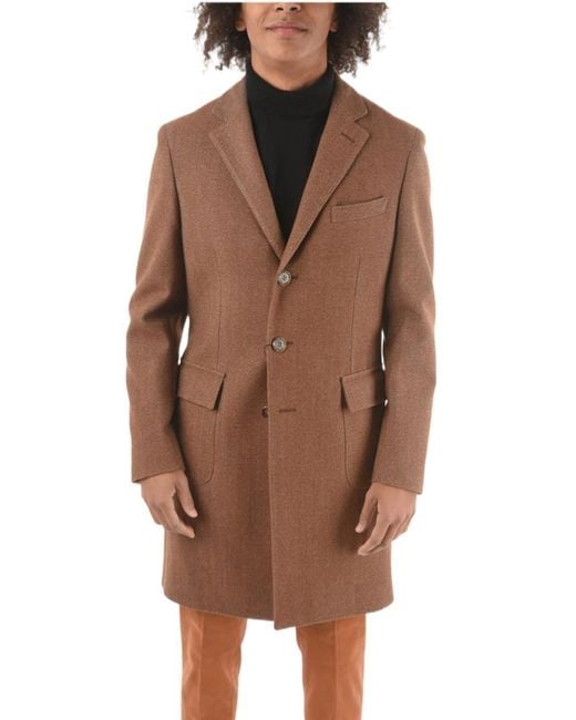 Corneliani Other Materials Coat in Brown for Men | Lyst UK