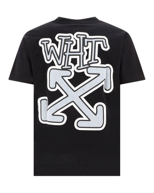 Herren T-Shirts Off-White c/o Virgil Abloh T-Shirts Off-White c/o Virgil Abloh Baumwolle T-Shirt mit Logo-Print in Schwarz für Herren 