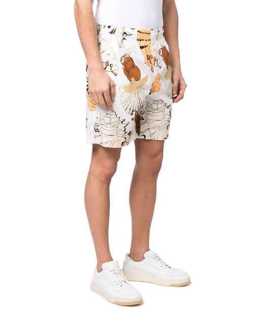 MSGM Cotton Shorts in White | Lyst