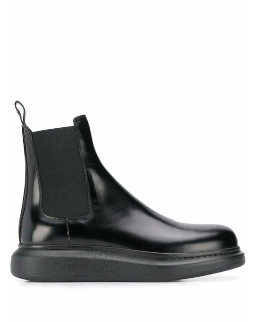 Alexander McQueen Hybrid Leather Chelsea Boots in Black for Men Lyst