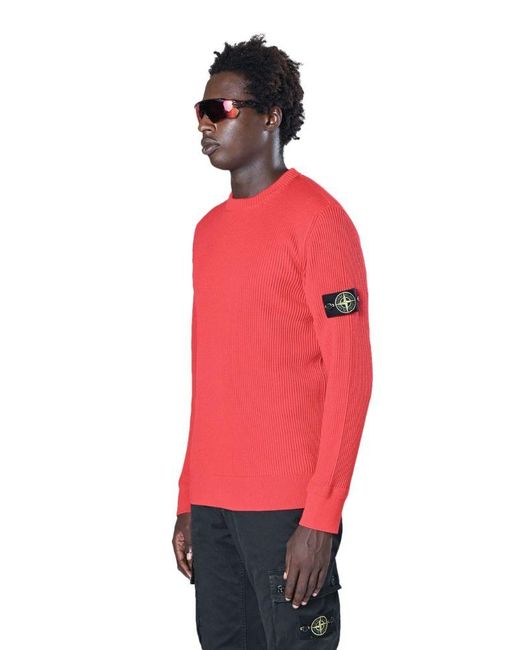 Stone Island Wool Sweater in Red for Men | Lyst Canada