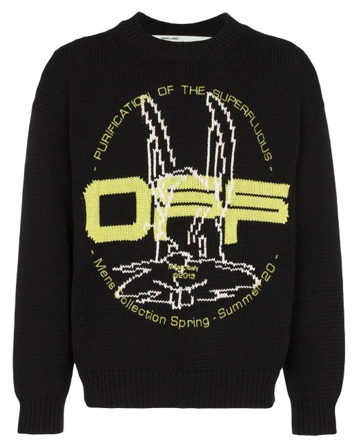 Off-White c/o Virgil Abloh Harry The Bunny Intarsia Knit Jumper in  Black/Green (Black) for Men - Save 79% - Lyst