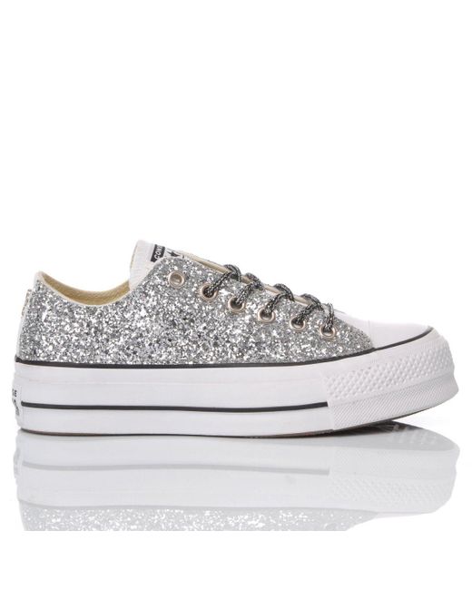 silver glitter converse sneakers