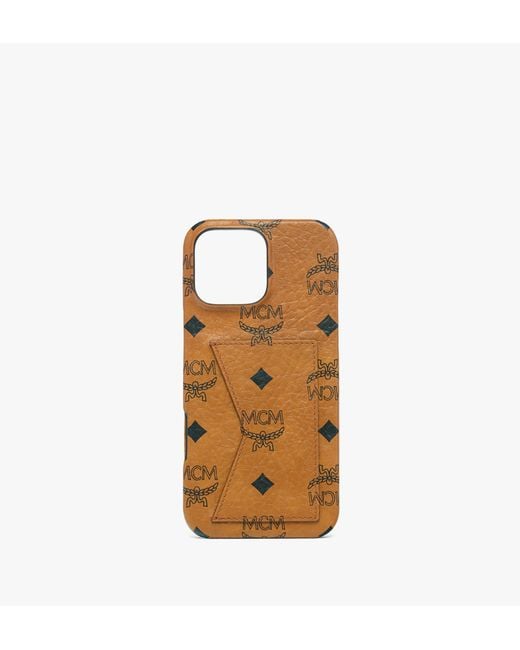 MCM Iphone 16 Pro Max Case In Visetos in Metallic for Men | Lyst