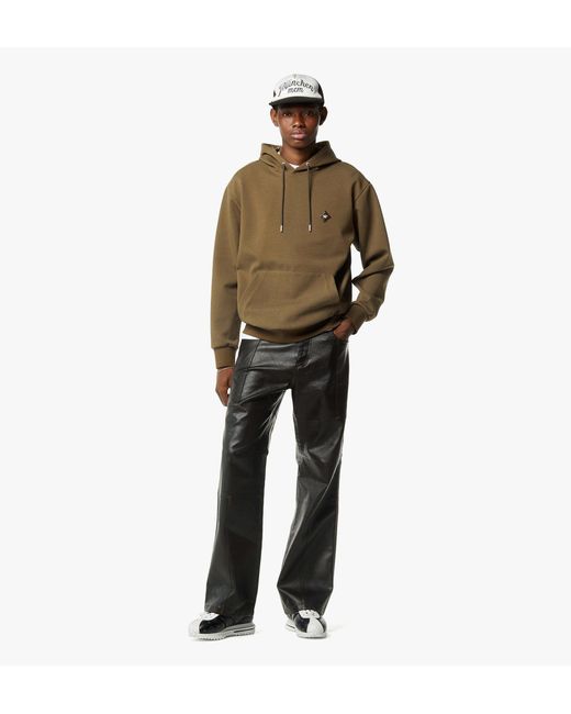 MCM Green Essential Logo Patch Ponte Hoodie for men