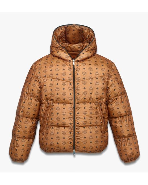 MCM Brown Monogram Ripstop Nylon Puffer Jacket for men